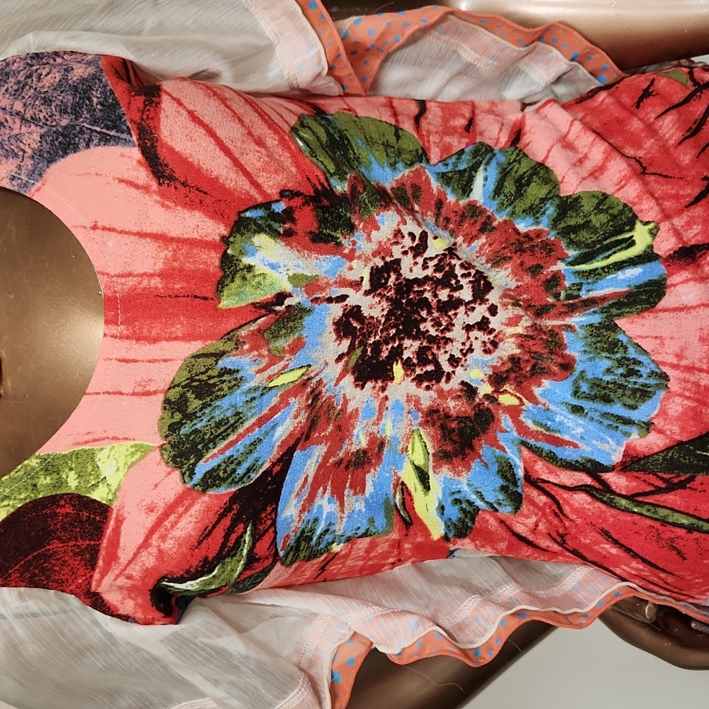 Zion Floral Ruffled Side Blouse Size Small - Picture 4 of 5